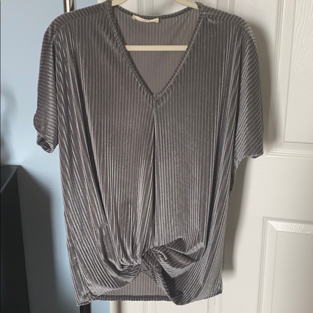 Ribbed Velour Knot top